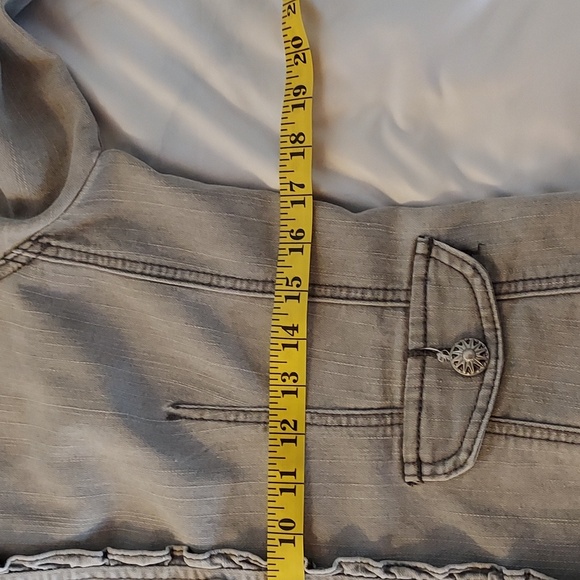 OSO Causuals Women's Jacket Grey Denim Ruffled Fitted Y2K 90's Size 8 - Picture 8 of 16